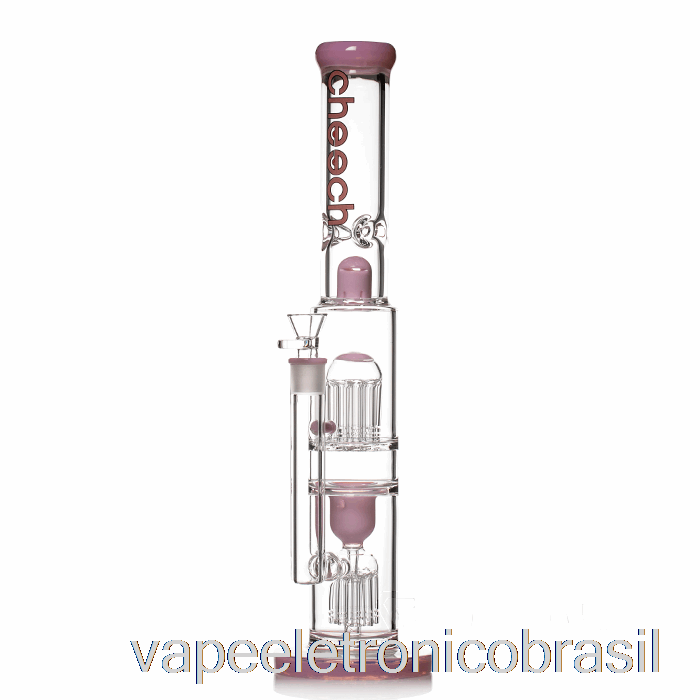 Vape Recarregável Cheech Glass Double Tree Big Rig Bong Rosa